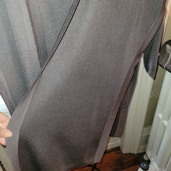 Anne Klein Open Front Knit Grey Duster M PRICE LOWERED - Picture 5 of 10